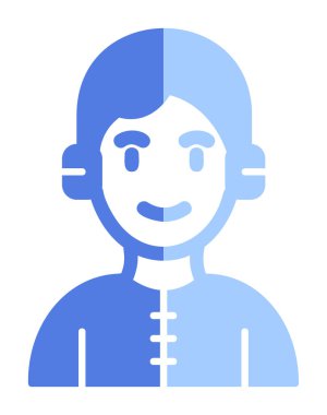 DJ avatar web simgesi, vektör illüstrasyonu 