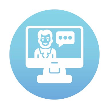 Basit Çevrimiçi Sınıf simgesi, vektör illüstrasyonu