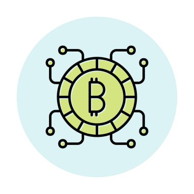 Basit bitcoin simgesi, vektör illüstrasyonu