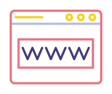 tarayıcı web sayfası simgesi, vektör illüstrasyonu 