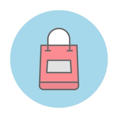 Alışveriş poşeti simgesi, vektör illüstrasyonu basit tasarım