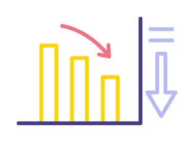 Basit grafik simgesi, vektör illüstrasyonunu azalt