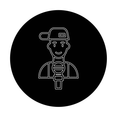 Mikrofonlu rapçinin vektör çizimi 