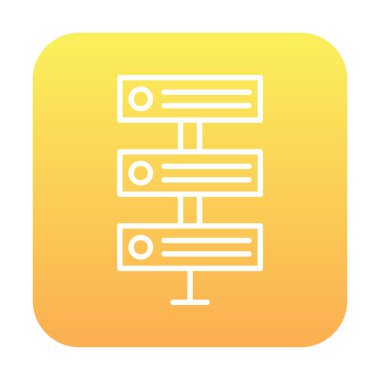 Ağ sunucu simgesinin vektör illüstrasyonu. Veritabanı basit simgesi 