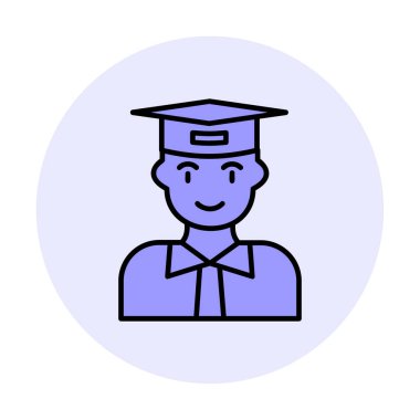 Düz stil tasarım vektör çizimi öğrencisi