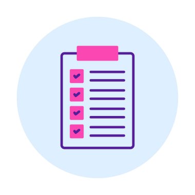 Kontrol Listesi web simgesi, vektör illüstrasyonu 