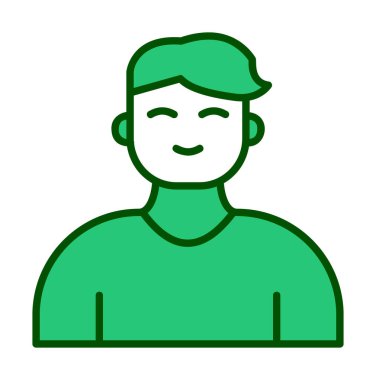 Saç stili vektör çizimi olan genç erkek avatar. 