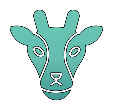 Zürafa baş web simgesi, vektör illüstrasyonu 