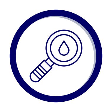 Loupe ikonu. Büyüteçteki su damlasının vektör çizimi