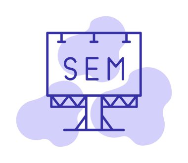 SEM ile Billboard simgesinin vektör illüstrasyonu  