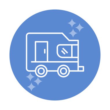 Karavan ikonu. tasarım çizimi. vektör