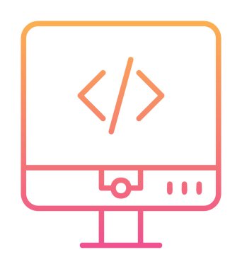 Kodlama. Web simgesi basit illüstrasyon                  