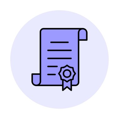 Sertifika vektör simgesi modern basit illüstrasyon                                 