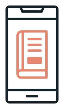 çevrimiçi kitap simgesi, vektör illüstrasyonu 