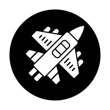 Askeri Uçak ikonu vektör illüstrasyonu