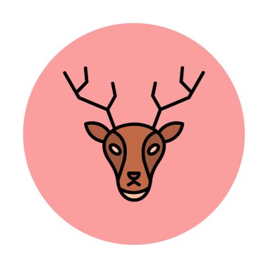 Geyik. Web simgesi basit illüstrasyon