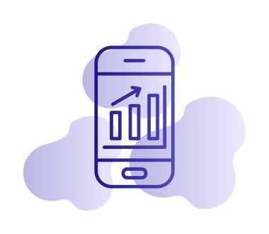 akıllı telefon ekran vektör simgeleri üzerinde analiz