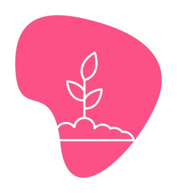 Yer simgesinde büyüyen bitki, vektör illüstrasyonu 