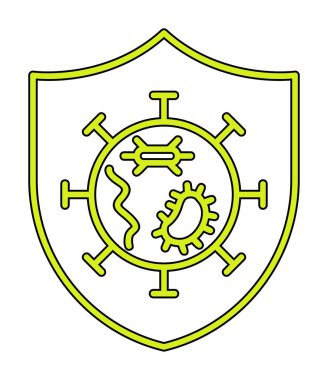 Mikroplar Korunan Kalkan ikon vektör çizimi