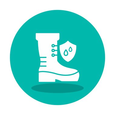 Basit su geçirmez ayakkabı simgesi, vektör illüstrasyonu