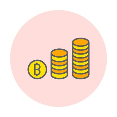 Basit bitcoin simgesi, vektör illüstrasyonu