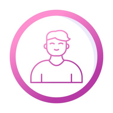 Saç stili vektör çizimi olan genç erkek avatar. 