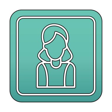 kadın avatar simgesi vektör illüstrasyonu