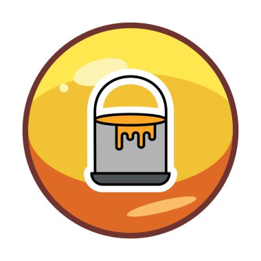 Boya kovası simge vektör çizim