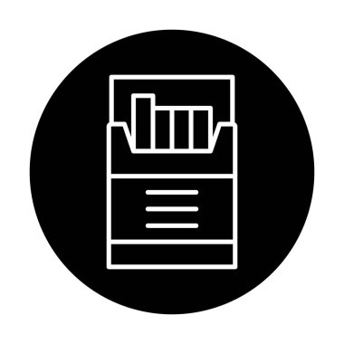 Sigara Kutusu Web simgesi, vektör illüstrasyonu 