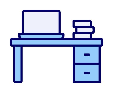 Ofis masa simgesinin vektör illüstrasyonu 