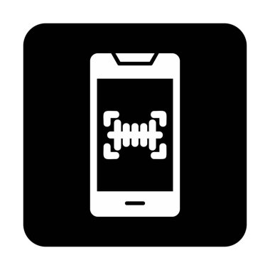 Basit barkod tarayıcı simgesi, vektör illüstrasyonu