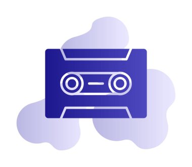 Kaset. Web simgesi basit illüstrasyon                               