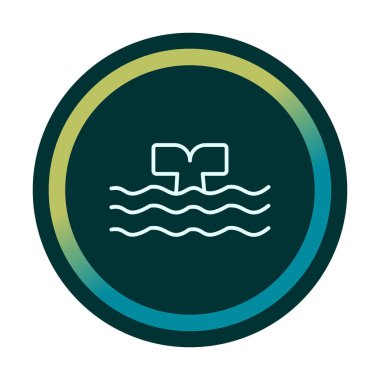 Moda tarzında izole edilmiş arka planda su ikonu olan balina kuyruğu