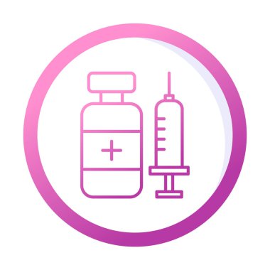 Aşı ikonu vektör illüstrasyon tasarımlı şırınga