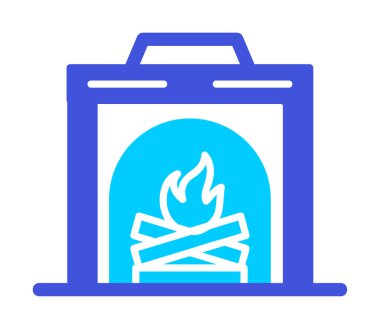 şömine simgesi vektör illüstrasyonu