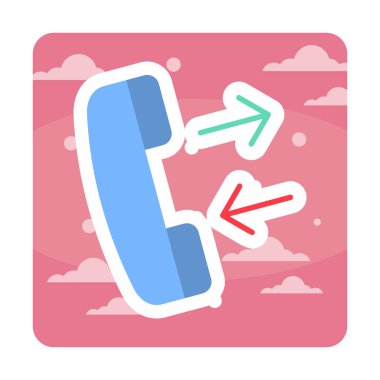 Düz modern telefon görüşmesi. simge vektör illüstrasyonu  