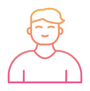 Saç stili vektör çizimi olan genç erkek avatar. 