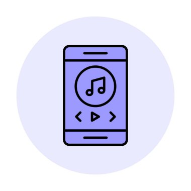 akıllı telefon müzik çalar simgesi doldurulmuş taslak biçimi