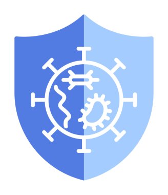 Mikroplar Korunan Kalkan ikon vektör çizimi