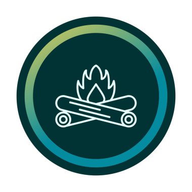 Basit düz ateş sembolü simgesi, illüstrasyon 