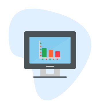 Basit Analitik simge, vektör illüstrasyonu