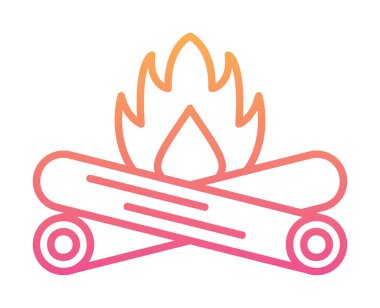 Basit düz ateş sembolü simgesi, illüstrasyon 