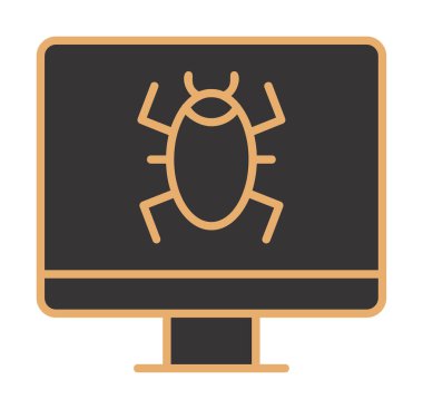 Basit Bilgisayar Virüsü simgesi, vektör illüstrasyonu