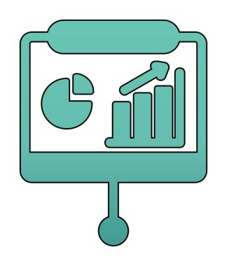 Sunum, iş istatistikleri ve pasta grafik ikonlu veri analizleri. iş analizleri, analizler, istatistikler, pasta grafiği
