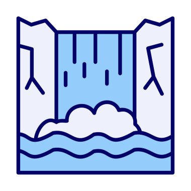 Basit Waterfal simgesi, vektör illüstrasyonu