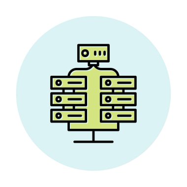 Ağ sunucu simgesinin vektör illüstrasyon tasarımı