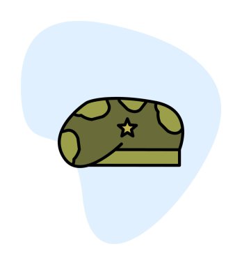 Askeri Şapka ikon vektör illüstrasyonu