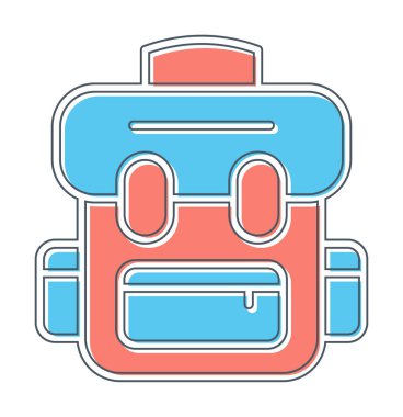 sırt çantası simgesi vektör illüstrasyonu