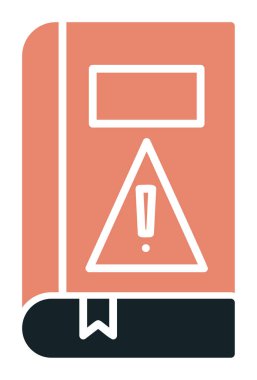 kitap uyarısı ünlem işareti vektör düz renk simgesi ile