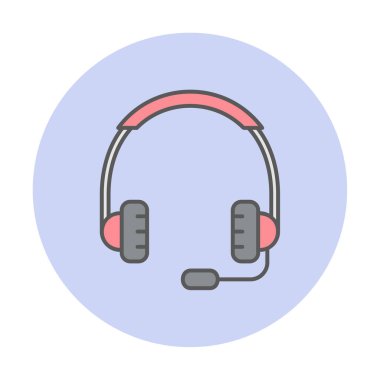 kulaklıklar düz simge, vektör illüstrasyonu